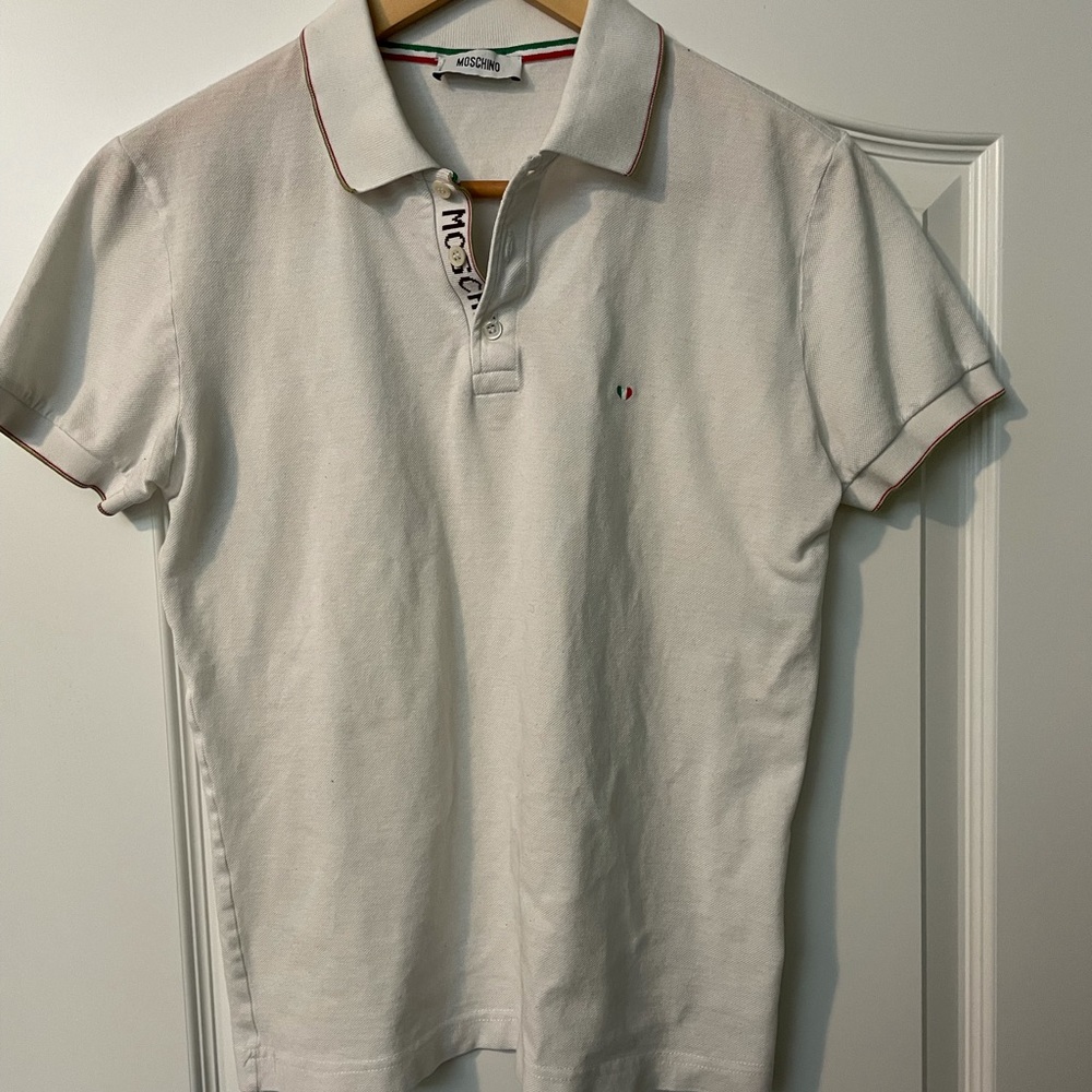 Moschino Heart Embroidered Polo size Small